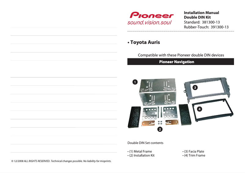 Page 1 de la notice Manuel utilisateur Pioneer 381300-13