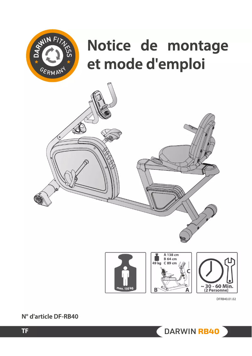 Page n°1 - Manuel utilisateur Darwin RB40