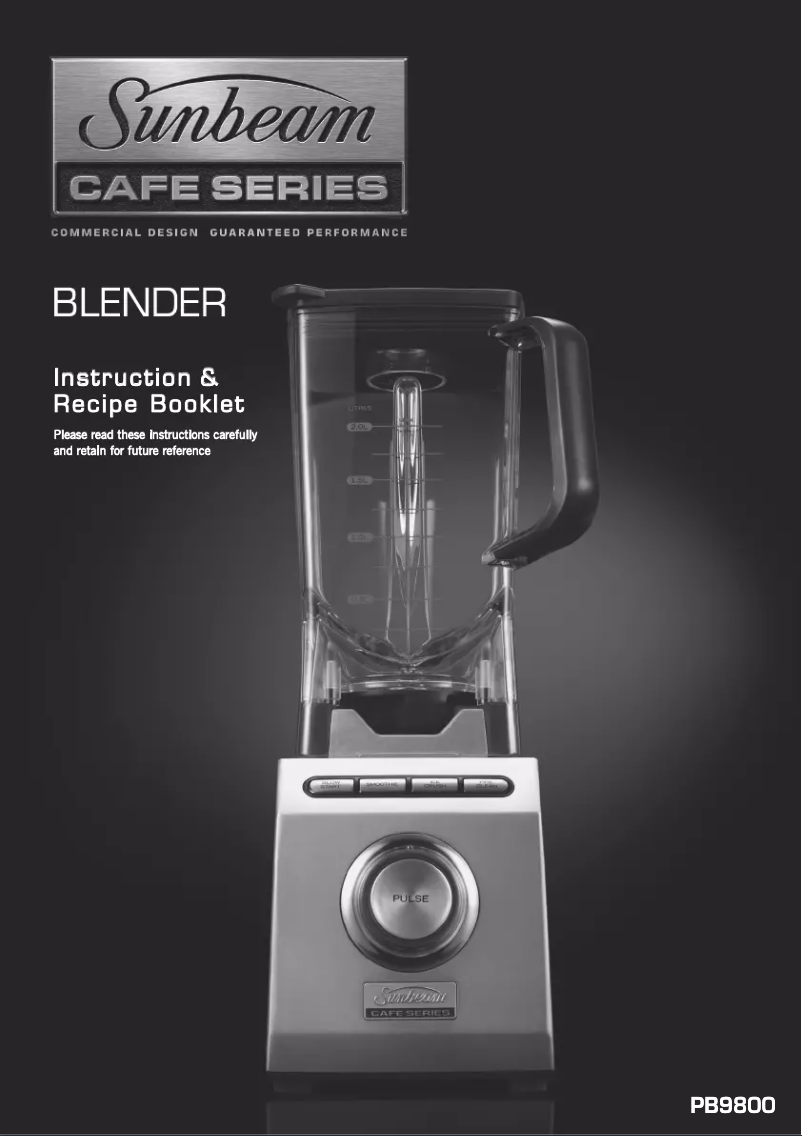 Page 1 de la notice Manuel utilisateur Sunbeam Cafe Series PB9800