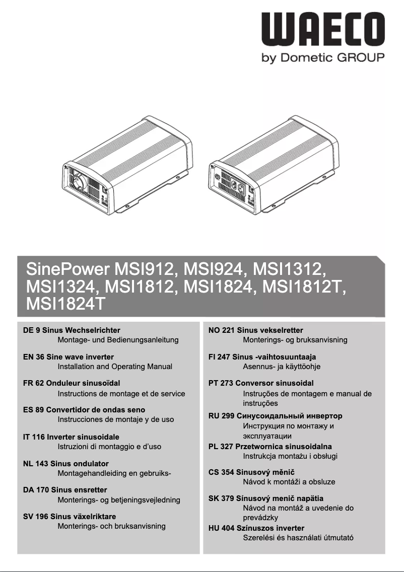 Página 1 del manual Manual de usuario Waeco SinePower MSI1812