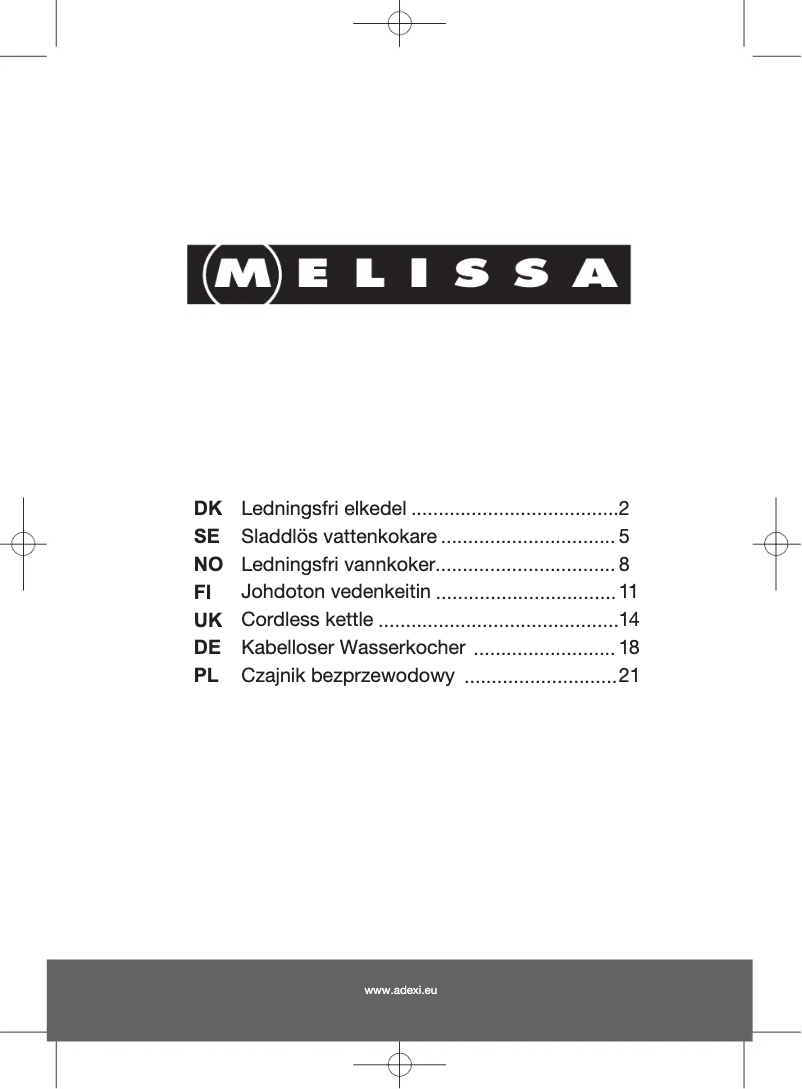 Página 1 del manual Manual de usuario Melissa 16130097 Black Line