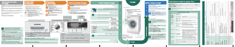 Page 1 de la notice Manuel utilisateur Siemens WM16S893FG