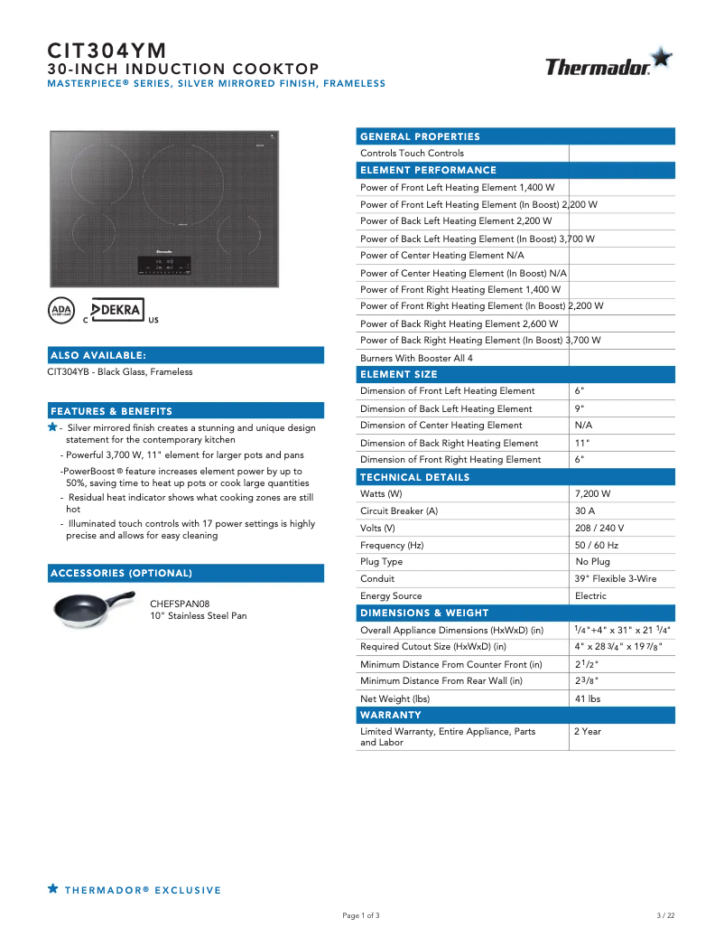 Image de la première page du manuel de l'appareil CIT304YM