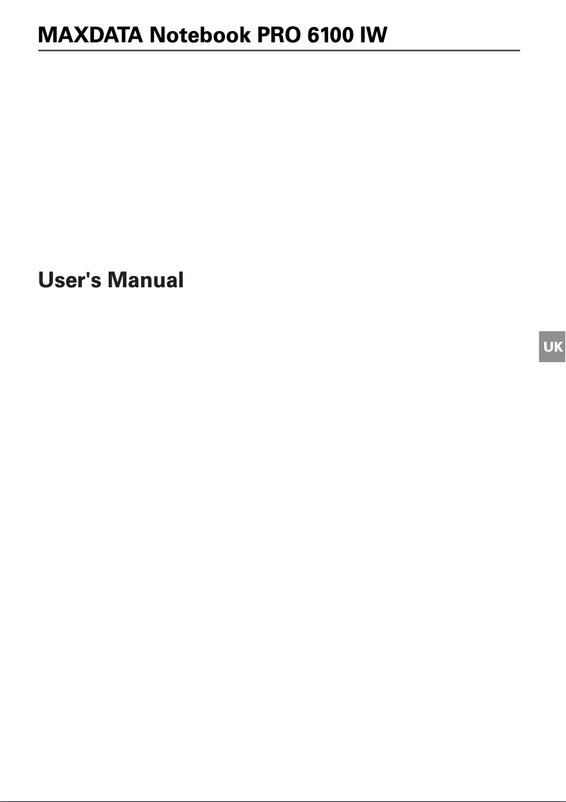 Page 1 de la notice Manuel utilisateur Maxdata Pro 6100IW