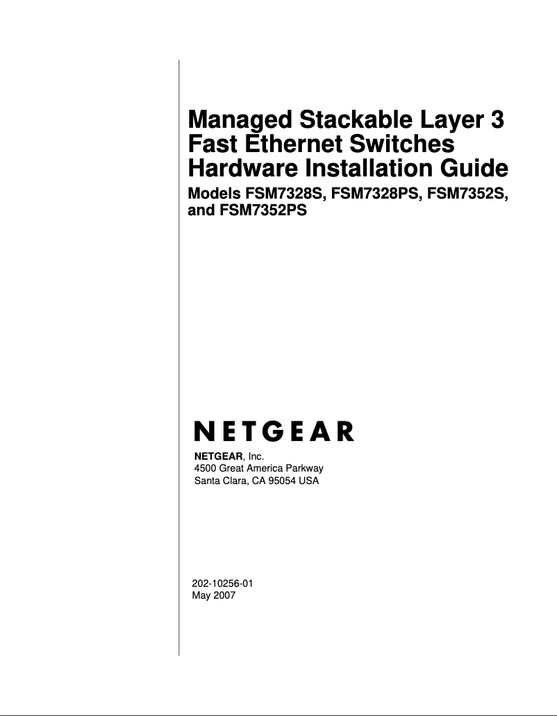 Page 1 de la notice Guide d'installation Netgear FSM7352PS