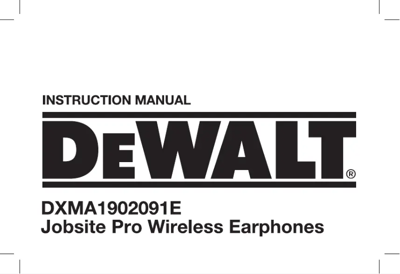 Page 1 de la notice Manuel utilisateur DeWalt DXMA1902091E
