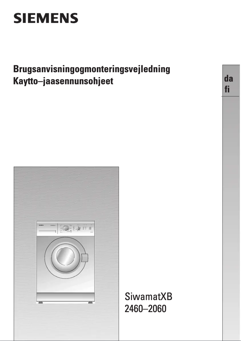 Page 1 de la notice Manuel utilisateur Siemens WXB2060EU