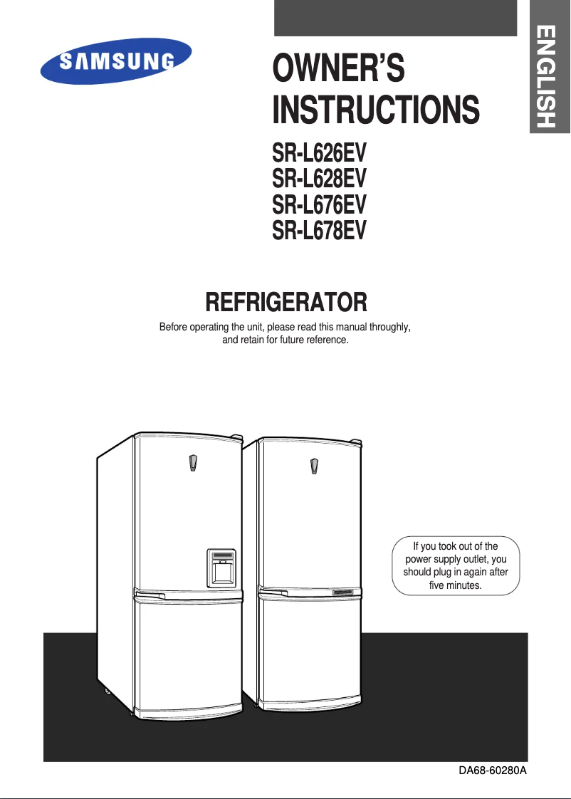 Page n°1 - Manuel utilisateur Samsung SR-L626EV