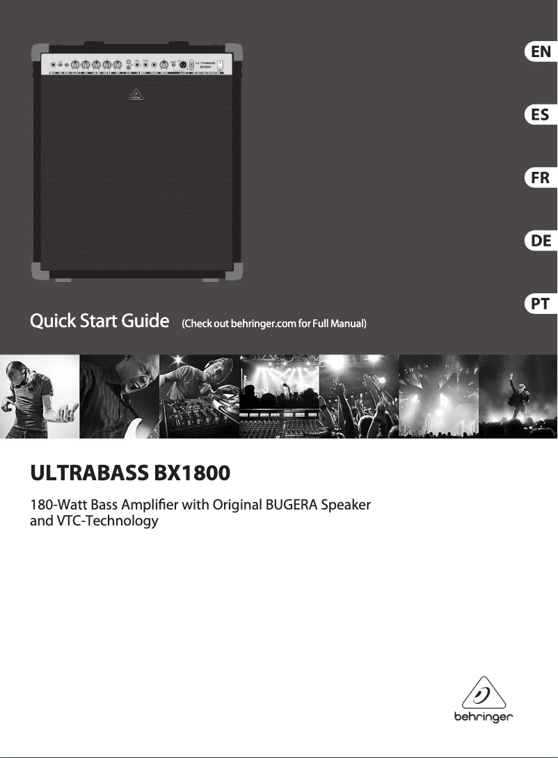 Page n°1 - Guide de démarrage rapide Behringer Utlrabass BX1800