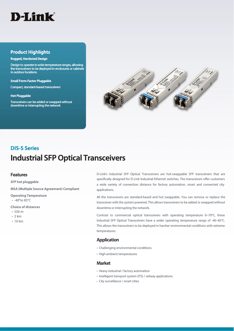 Page n°1 - Fiche technique D-Link DIS-S301SX