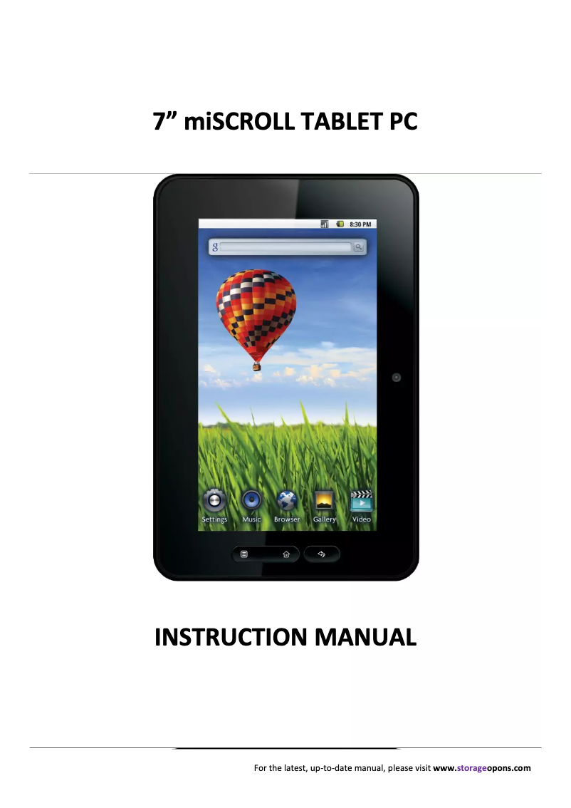 Image de la première page du manuel de l'appareil 7” miSCROLL