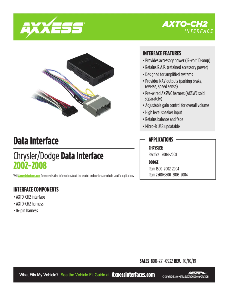 Image de la première page du manuel de l'appareil AXTO-CH2