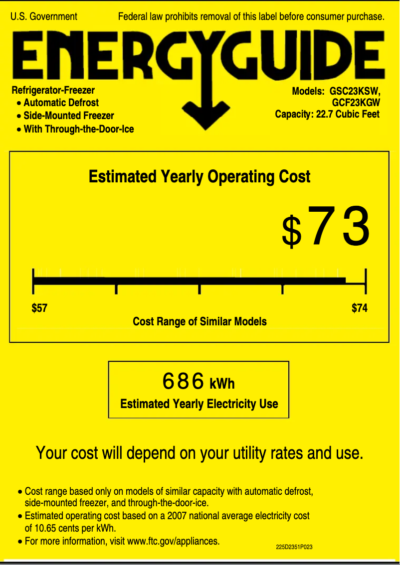 Image de la première page du manuel de l'appareil GCF23KGWBB