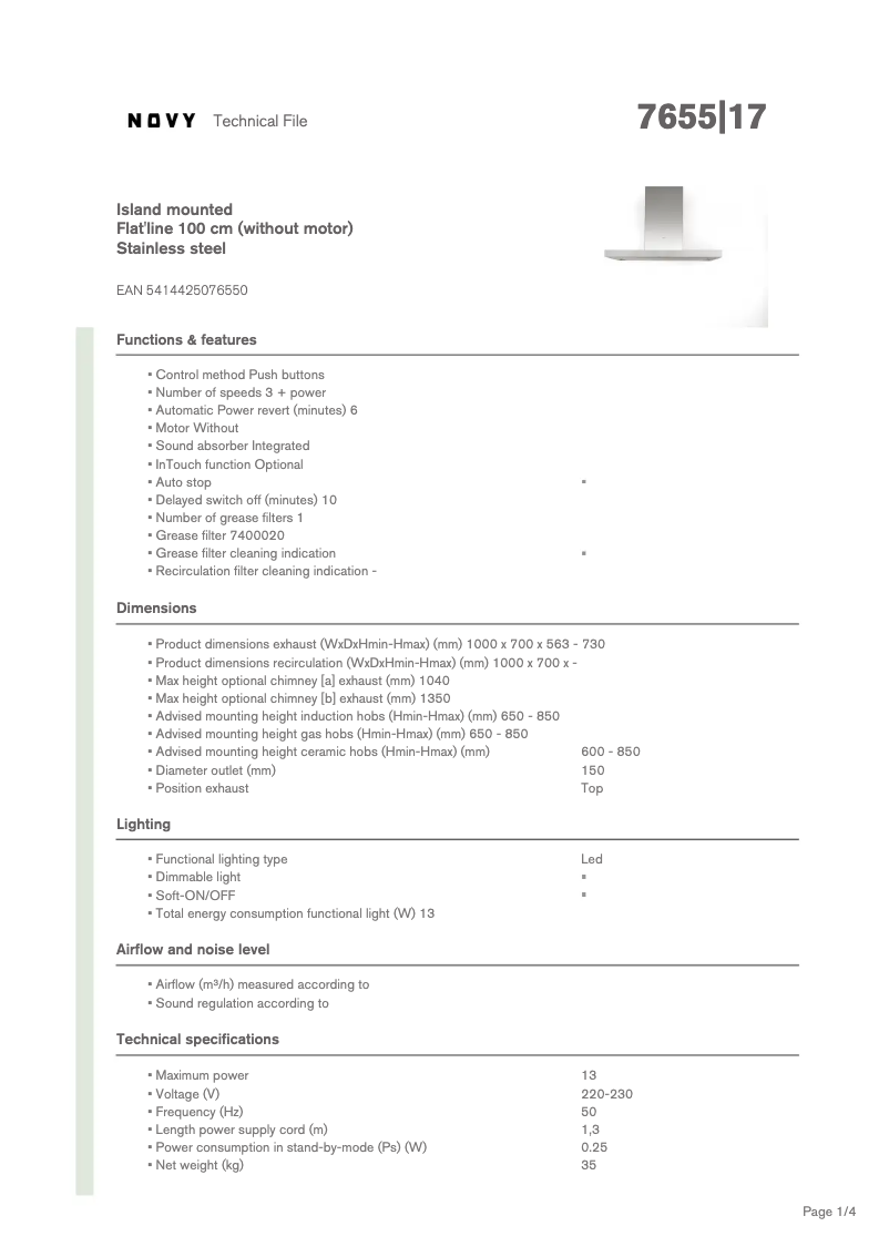 Image de la première page du manuel de l'appareil Flat Line 7655