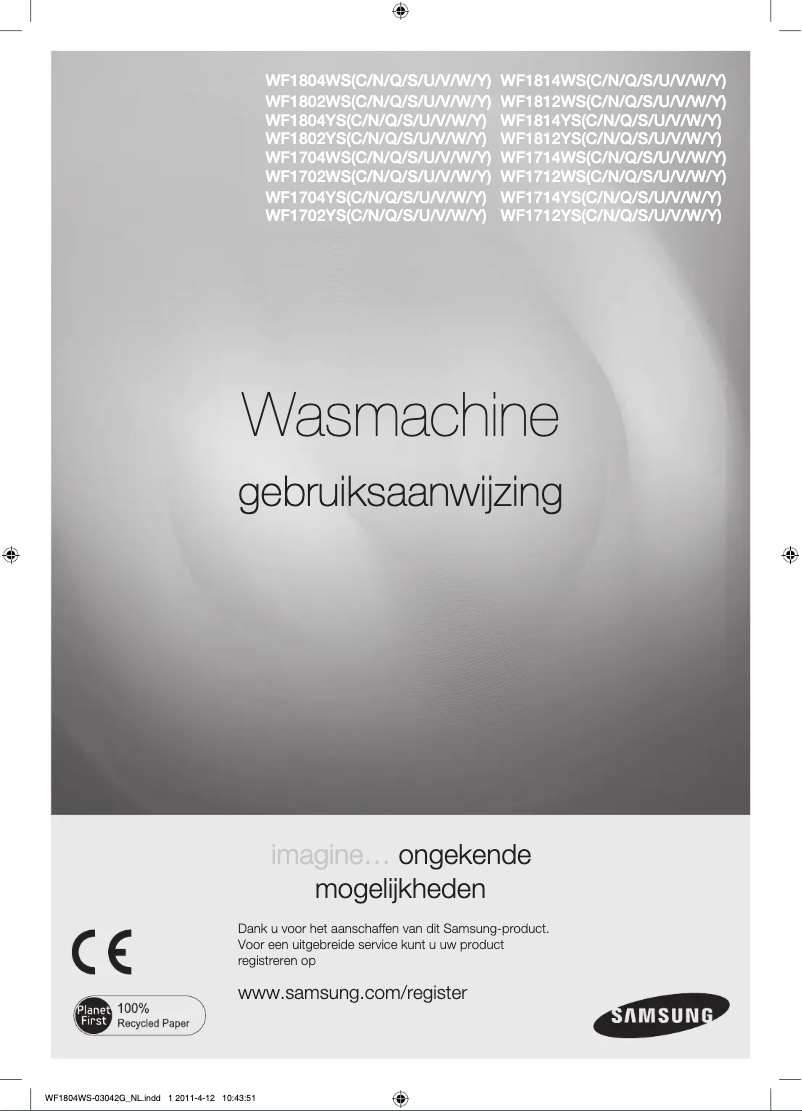 Page 1 de la notice Manuel utilisateur Samsung WF1802YS