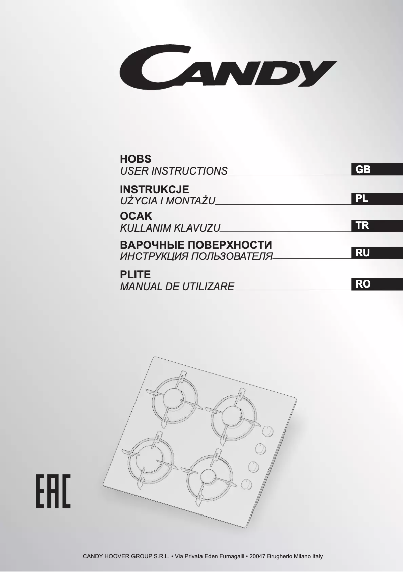 Page 1 de la notice Manuel utilisateur Candy PVL64SGB