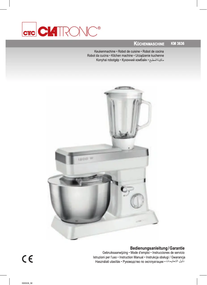 Page 1 de la notice Manuel utilisateur Clatronic KM 3636