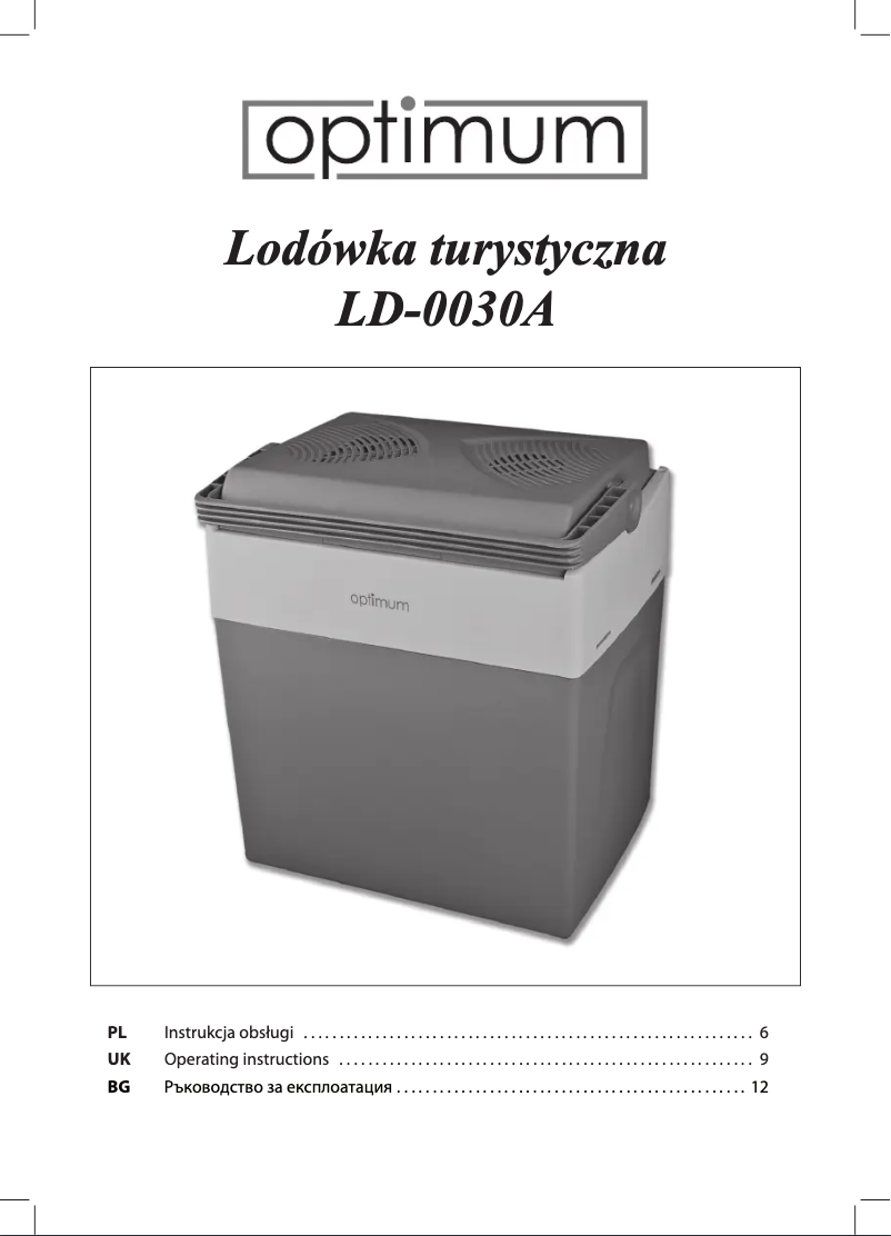 Page 1 de la notice Manuel utilisateur Optimum LD-0030A