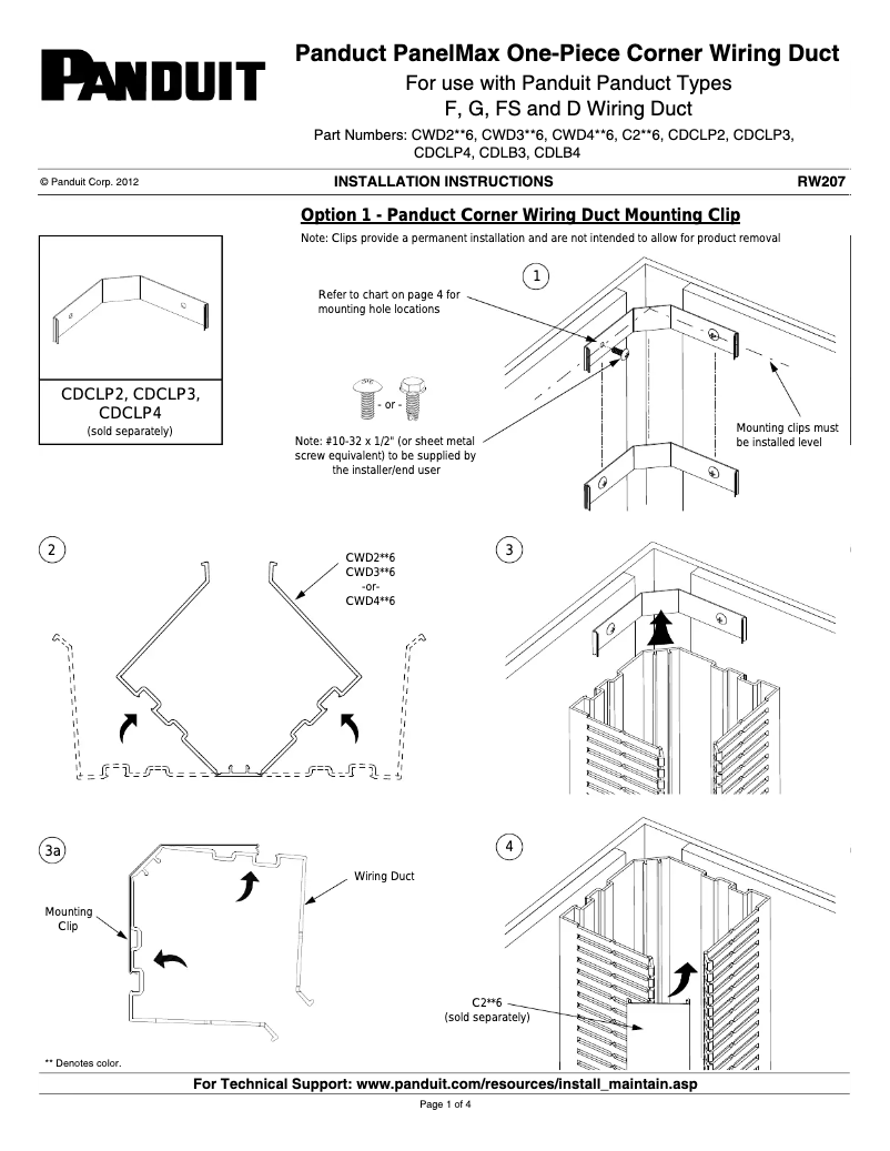 Page 1 de la notice Manuel utilisateur Panduit C2YL6