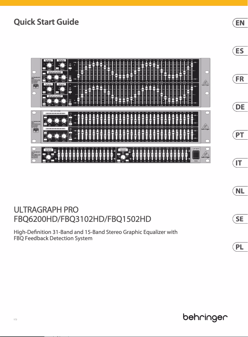 Page 1 de la notice Guide de démarrage rapide Behringer Ultragraph Pro FBQ6200HD