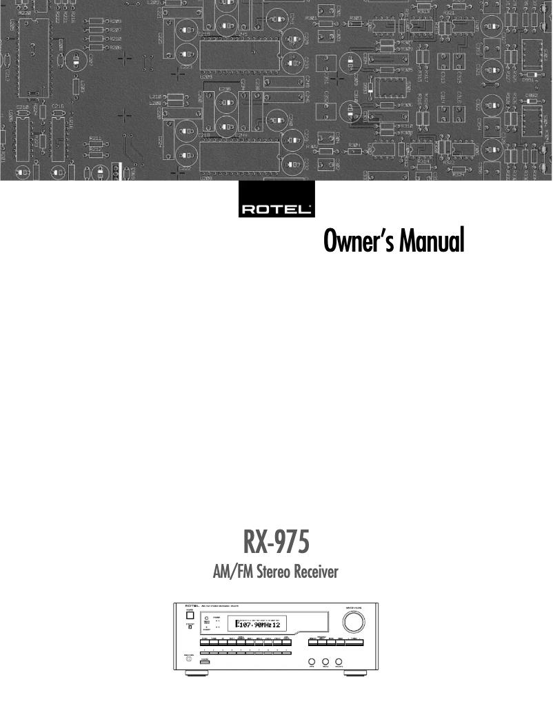 Page n°1 - Manuel utilisateur Rotel RX-975