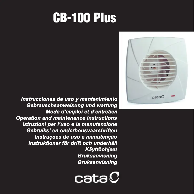 Page n°1 - Manuel utilisateur CATA CB-100 Plus