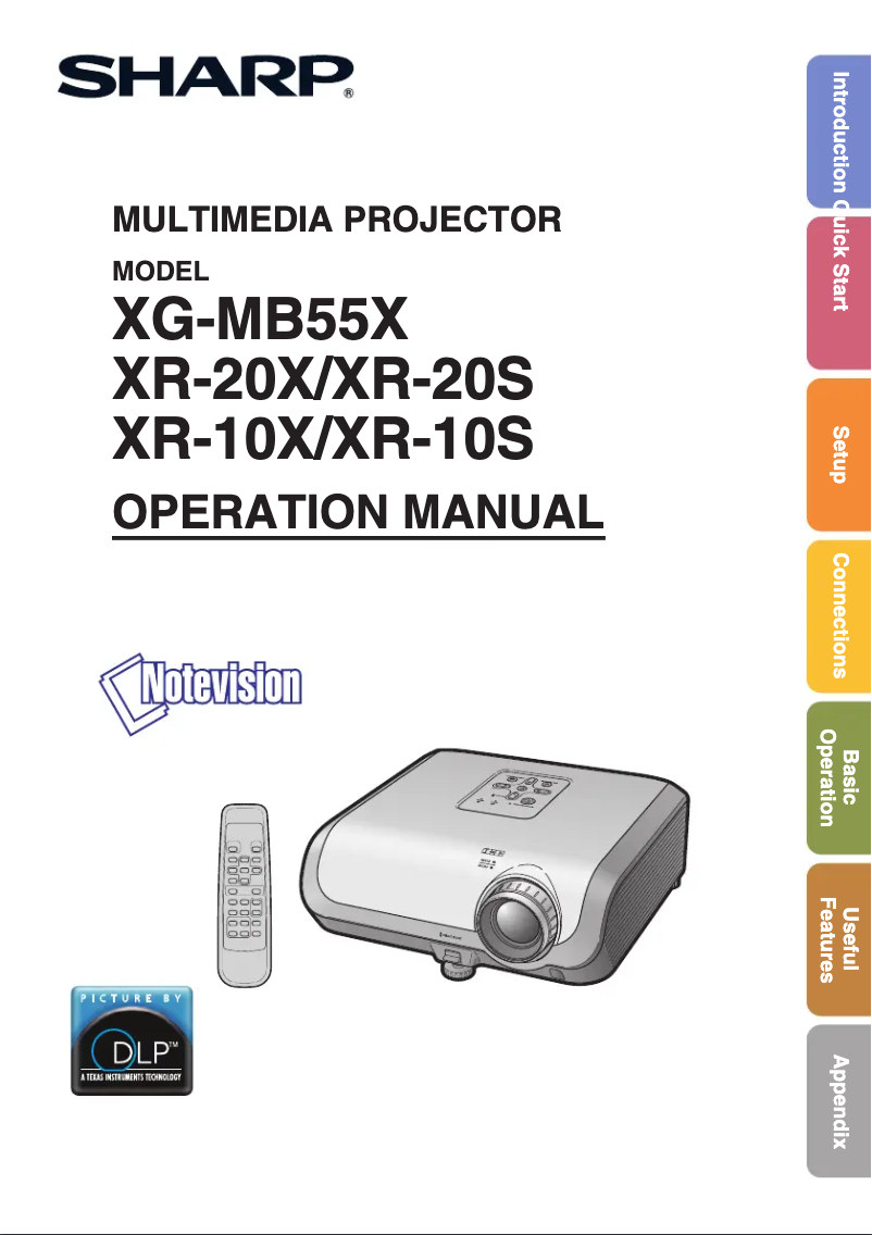 Image de la première page du manuel de l'appareil XG-MB55X