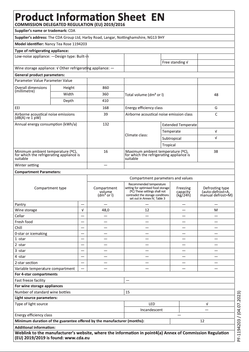 Image de la première page du manuel de l'appareil NANCY