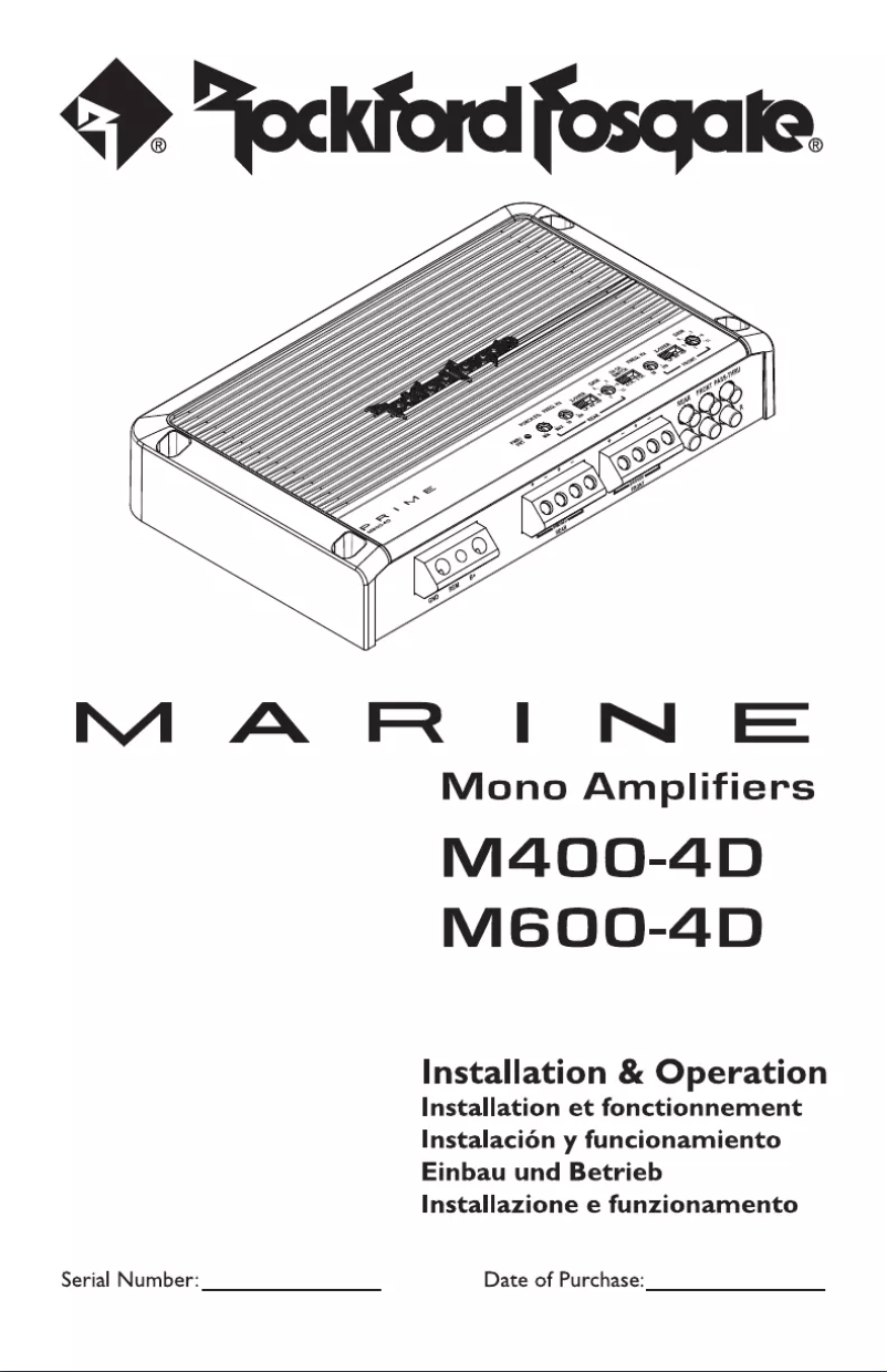 Page 1 de la notice Manuel utilisateur Rockford Fosgate Marine M750-1D