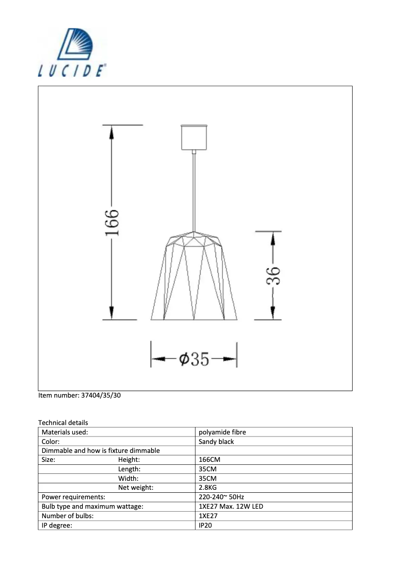 Page 1 of the manual User Manual Lucide Geometry