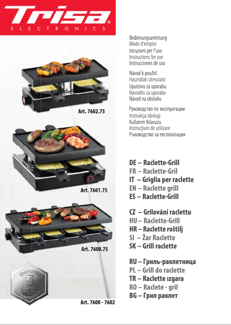 Page 1 de la notice Manuel utilisateur Trisa Style 4 7601.75