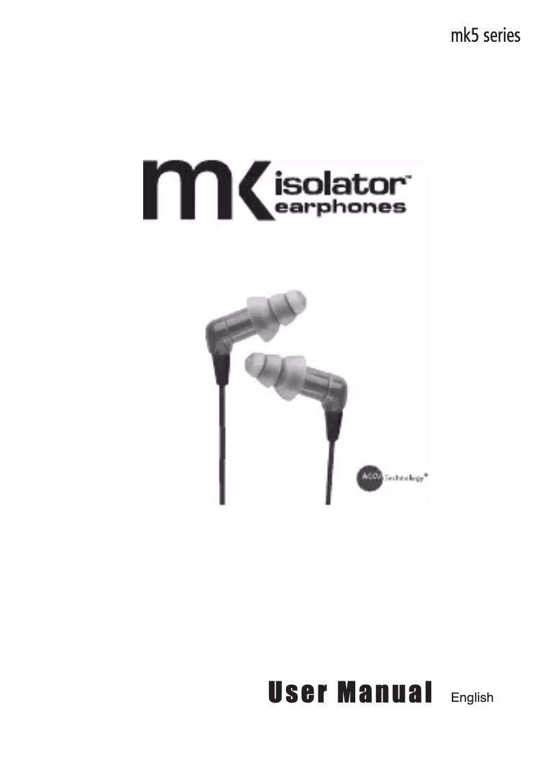 Page n°1 - Manuel utilisateur Etymotic mk5 Isolator