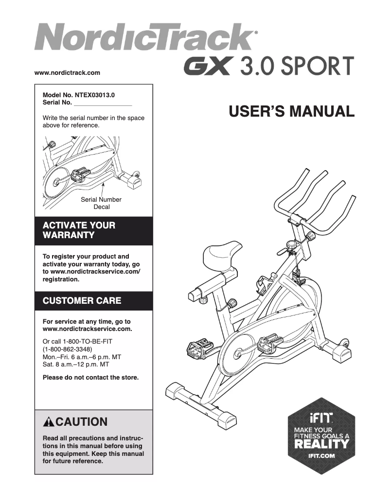 Image de la première page du manuel de l'appareil GX 3.0 Sport