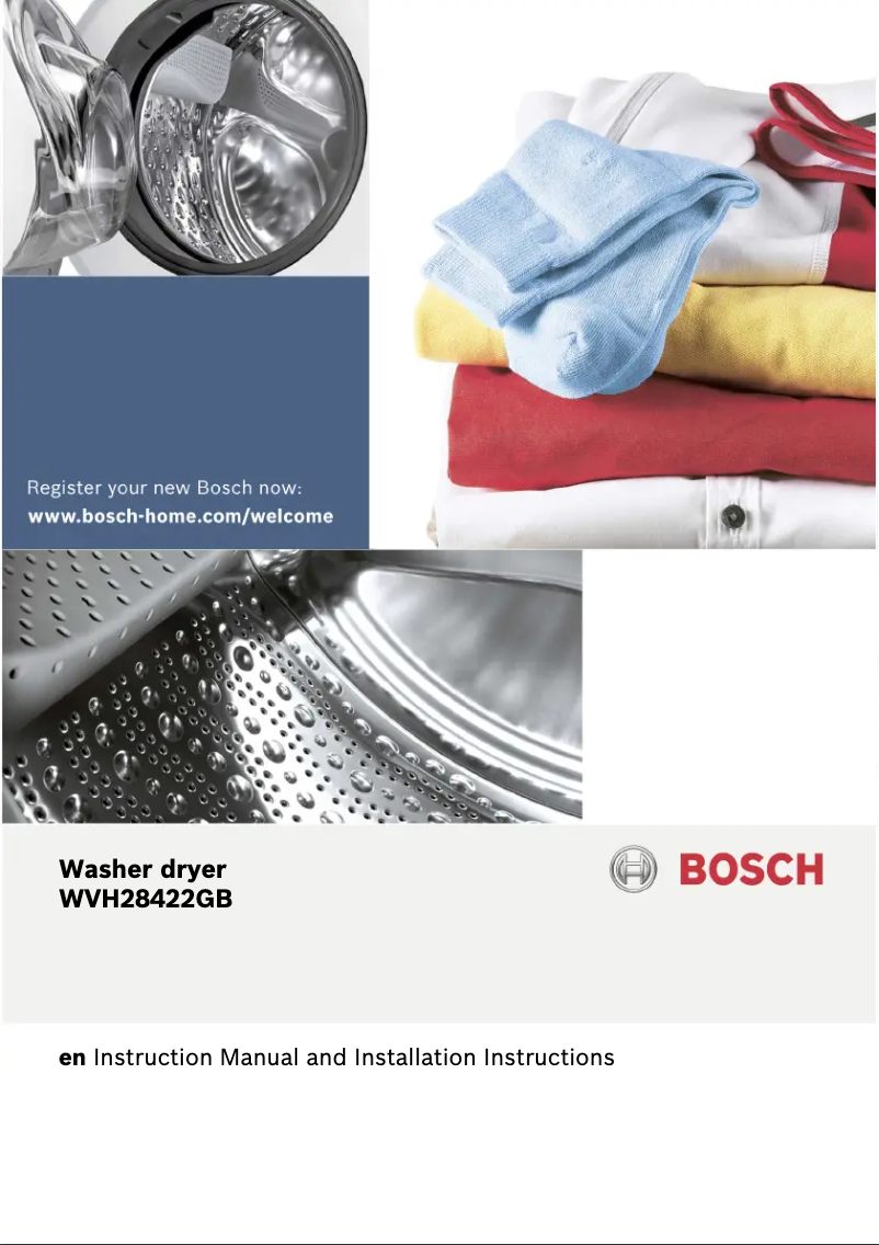 Page 1 de la notice Manuel utilisateur Bosch WVH28422GB