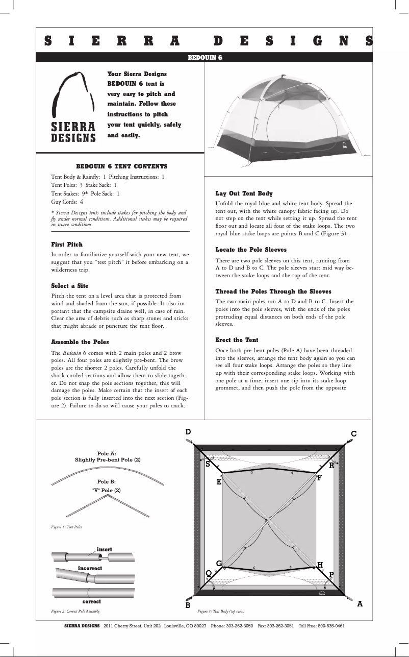 Página 1 del manual Manual de usuario Sierra Designs Bedouin 6