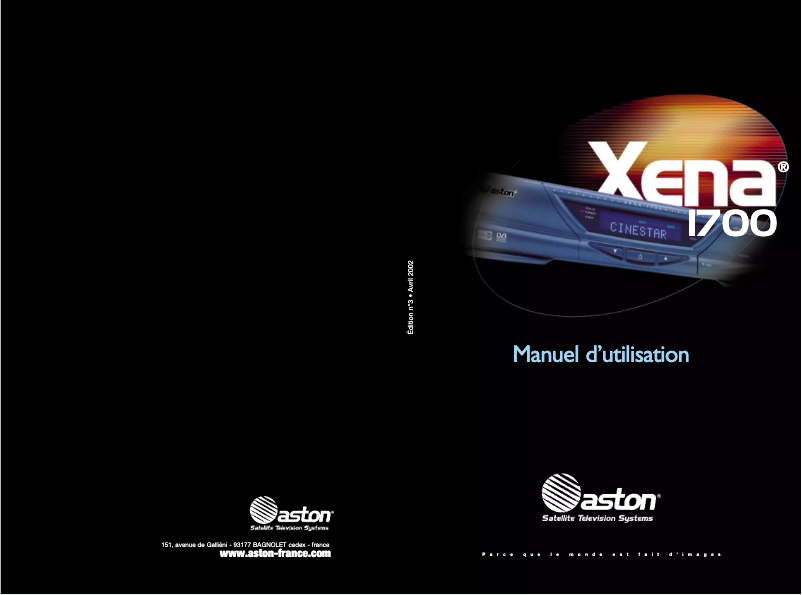 Page n°1 - Manuel utilisateur Aston Xena 1700