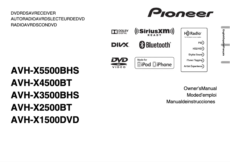 Page n°1 - Manuel utilisateur Pioneer AVHX5500BHS