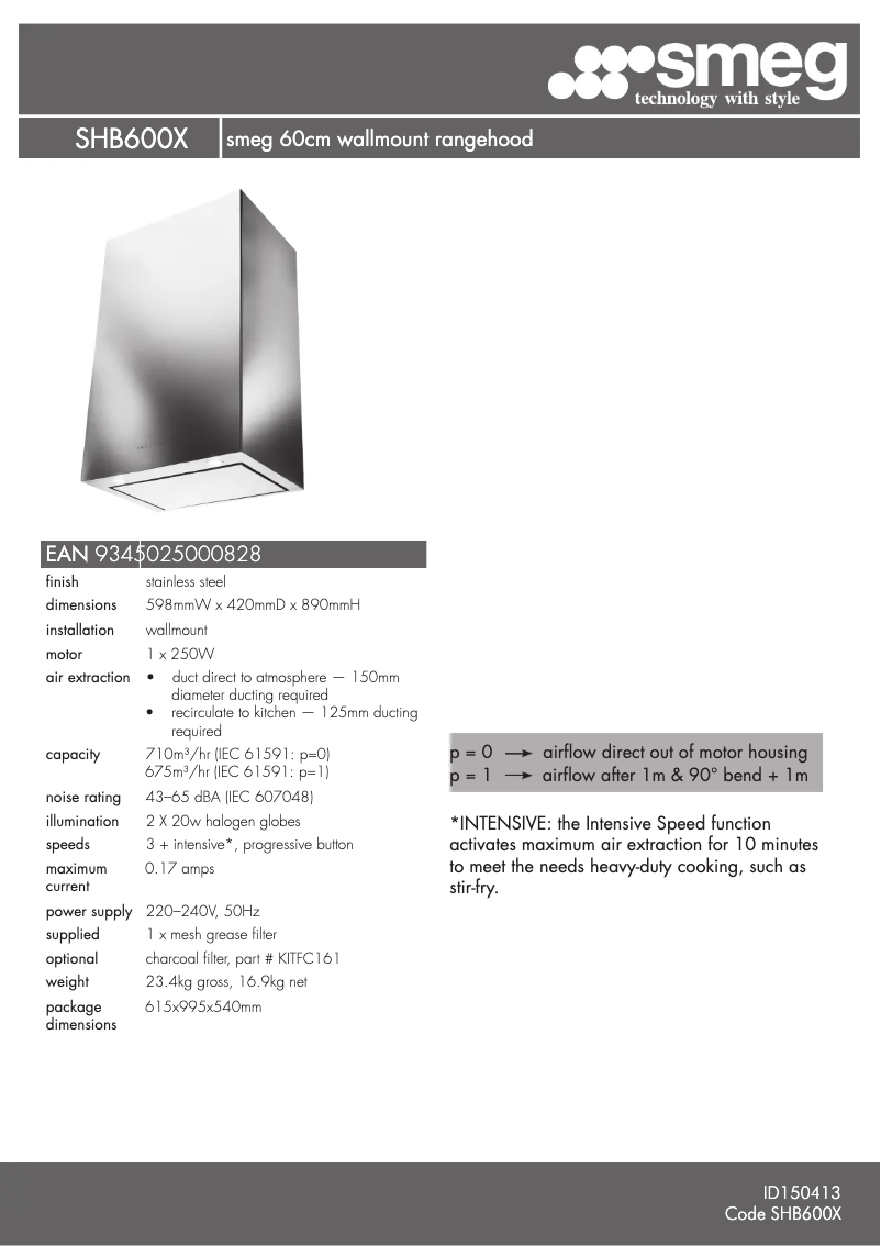 Image de la première page du manuel de l'appareil SHB600X