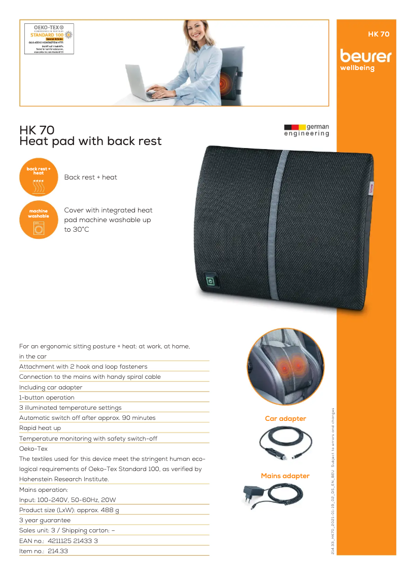 Image de la première page du manuel de l'appareil HK 70