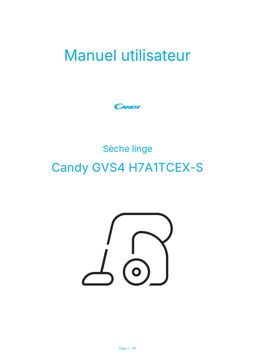 Image de la première page du manuel de l'appareil GVS4 H7A1TCEX-S