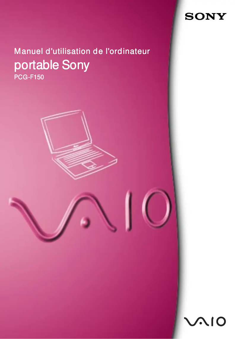 Image de la première page du manuel de l'appareil Vaio PCG-F150