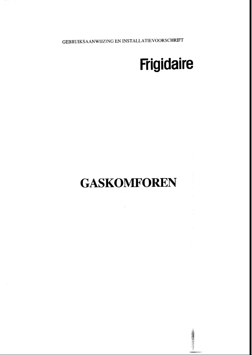 Page n°1 - Manuel utilisateur Frigidaire FGT 10