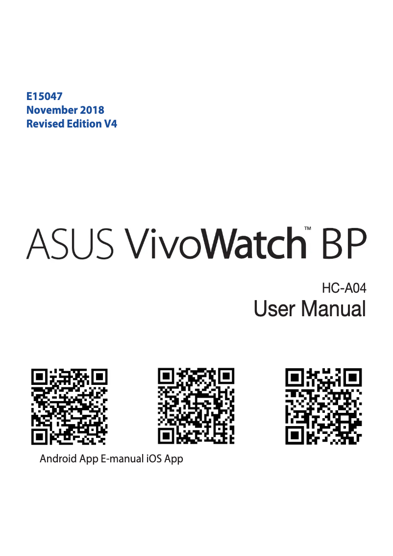 Page n°1 - Manuel utilisateur Asus VivoWatch BP HC-A04