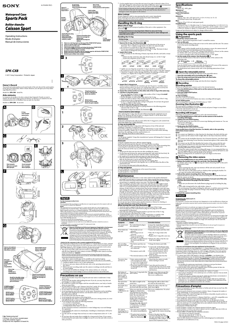 Página 1 del manual Manual de usuario Sony SPK-CXB