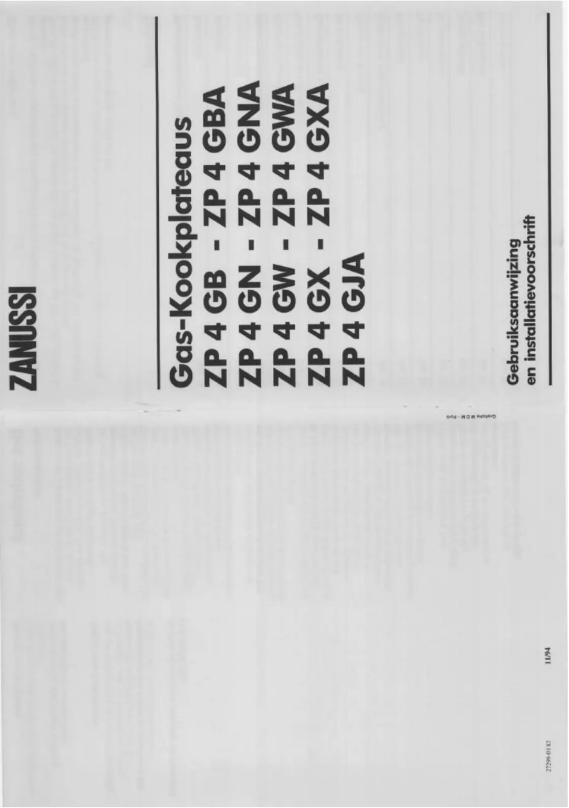 Page 1 de la notice Manuel utilisateur Zanussi ZP 4ga