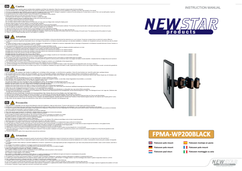 Page n°1 - Manuel utilisateur Newstar FPMA-WP200