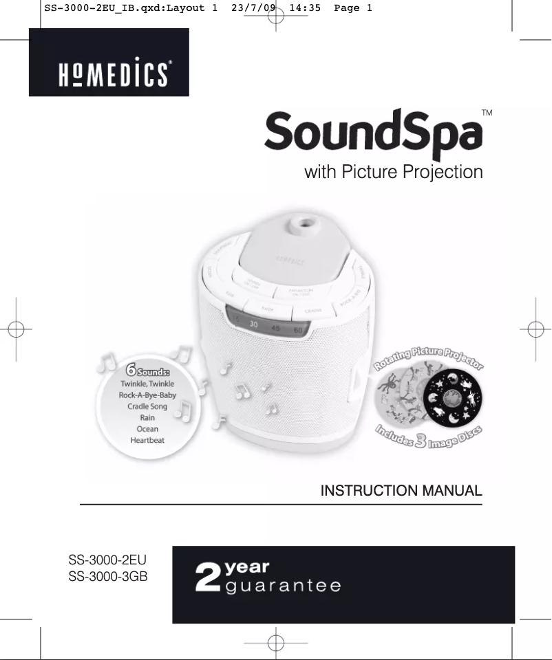 Page 1 de la notice Manuel utilisateur Homedics SS-3000-2