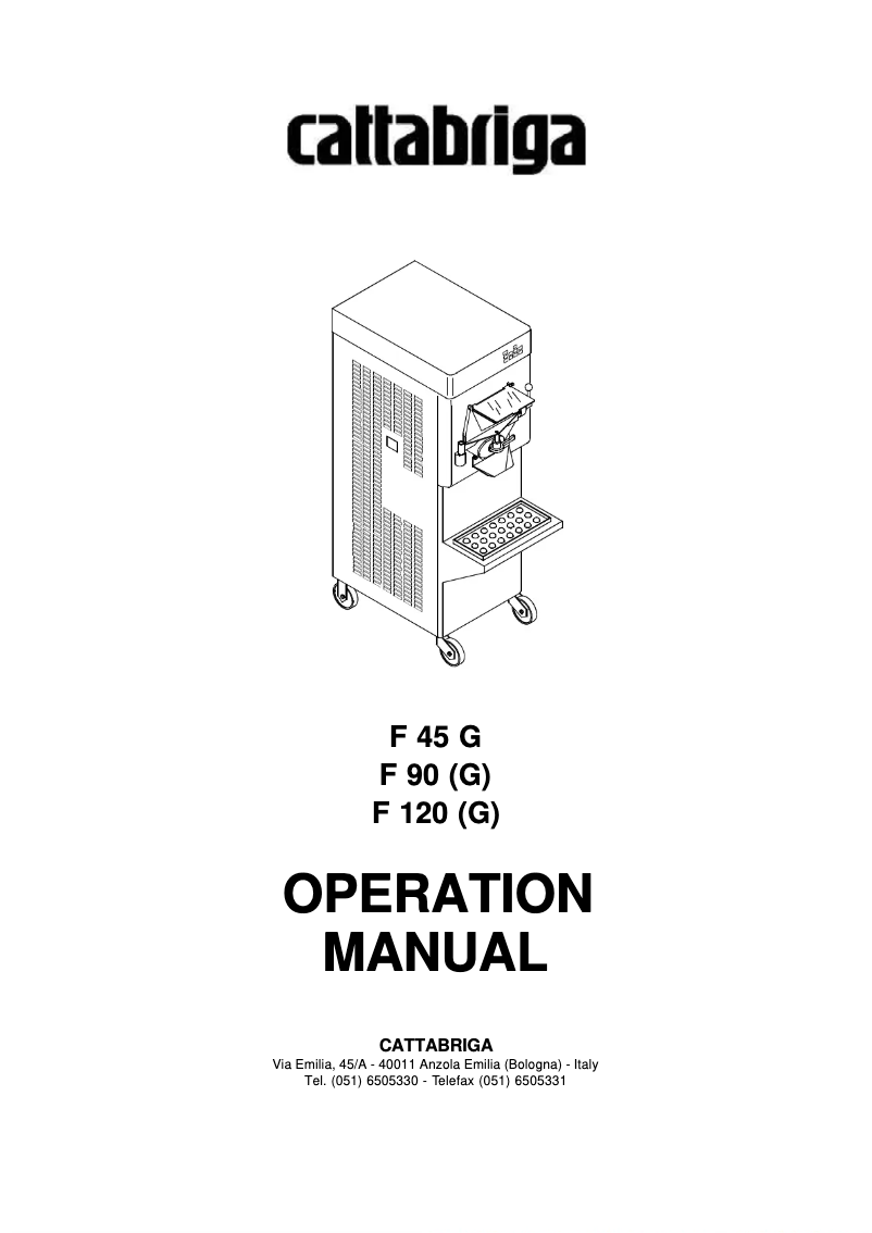 Page 1 de la notice Manuel utilisateur Cattabriga F 45 G