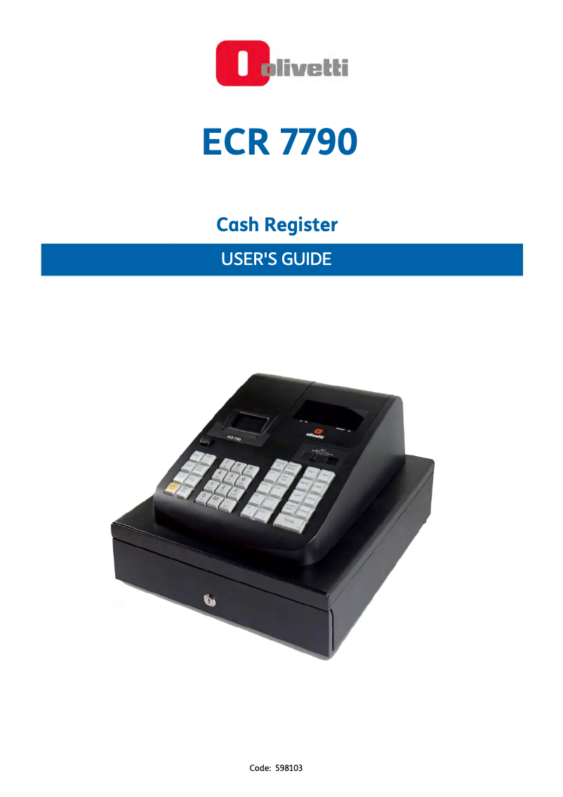 Image de la première page du manuel de l'appareil ECR 7790