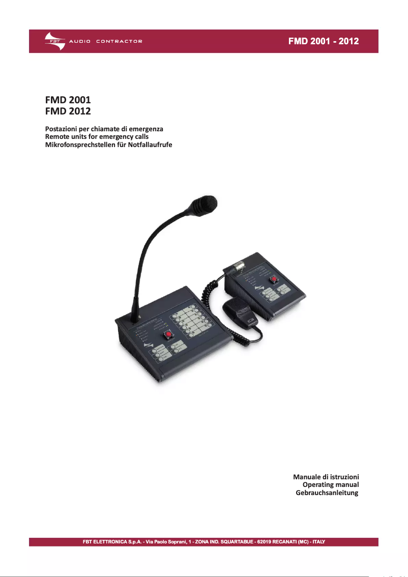 Page n°1 - Manuel utilisateur FBT FMD 2012